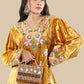 YELLOW VELVET SUIT WITH PISTA GREEN BELLBOTTO