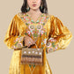 YELLOW VELVET SUIT WITH PISTA GREEN BELLBOTTO
